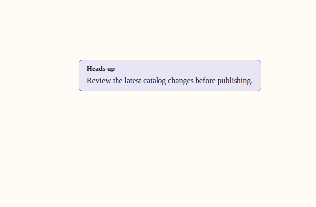 Alert catalog preview